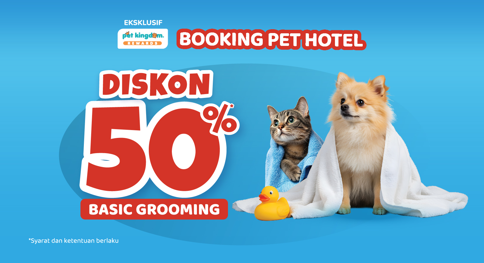 Booking Pet Hotel, Diskon 50% Basic Grooming!