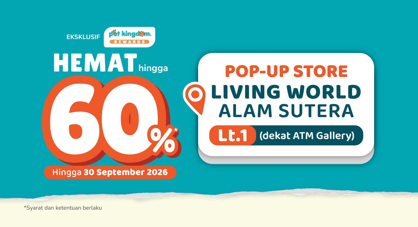 Hemat hingga 60%* di Pet Kingdom!